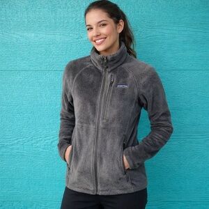 PATAGONIA R3 FLEECE JACKET FORGE GRAY MENS XS WOMENS SMALL EUC